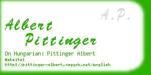 albert pittinger business card